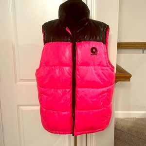 Men’s 2x Akasemiks pink and black puffer vest . Excellent condition